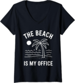 Womens Remote Working Entrepreneur Creator Designer Digital Nomad V-Neck T-Shirt - Image 2